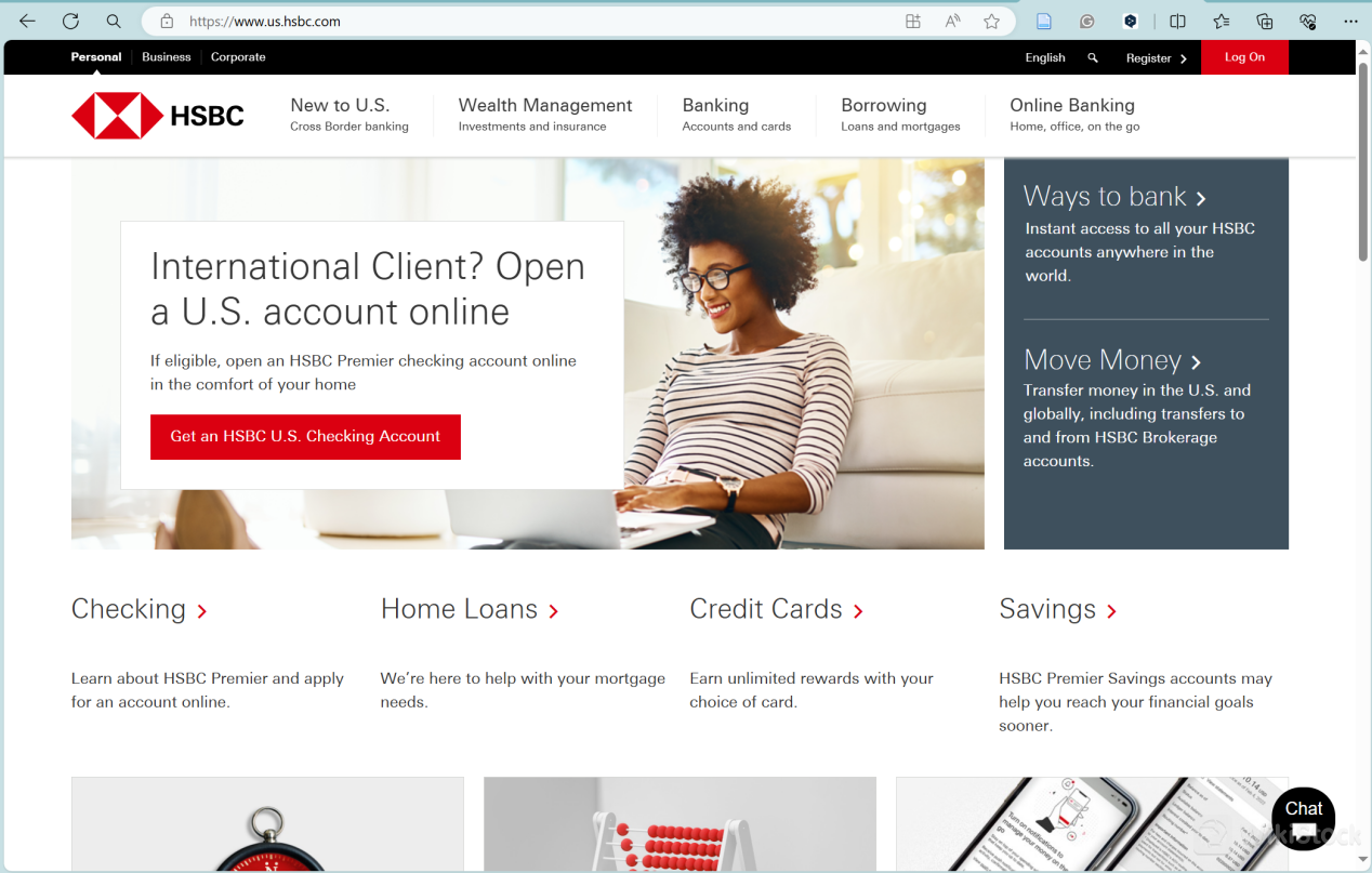 Homepage ng HSBC