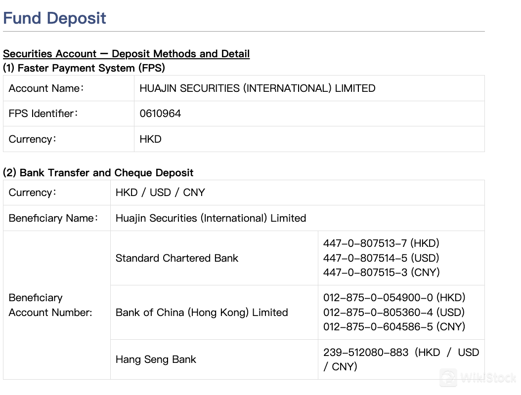 Deposit & Withdrawal