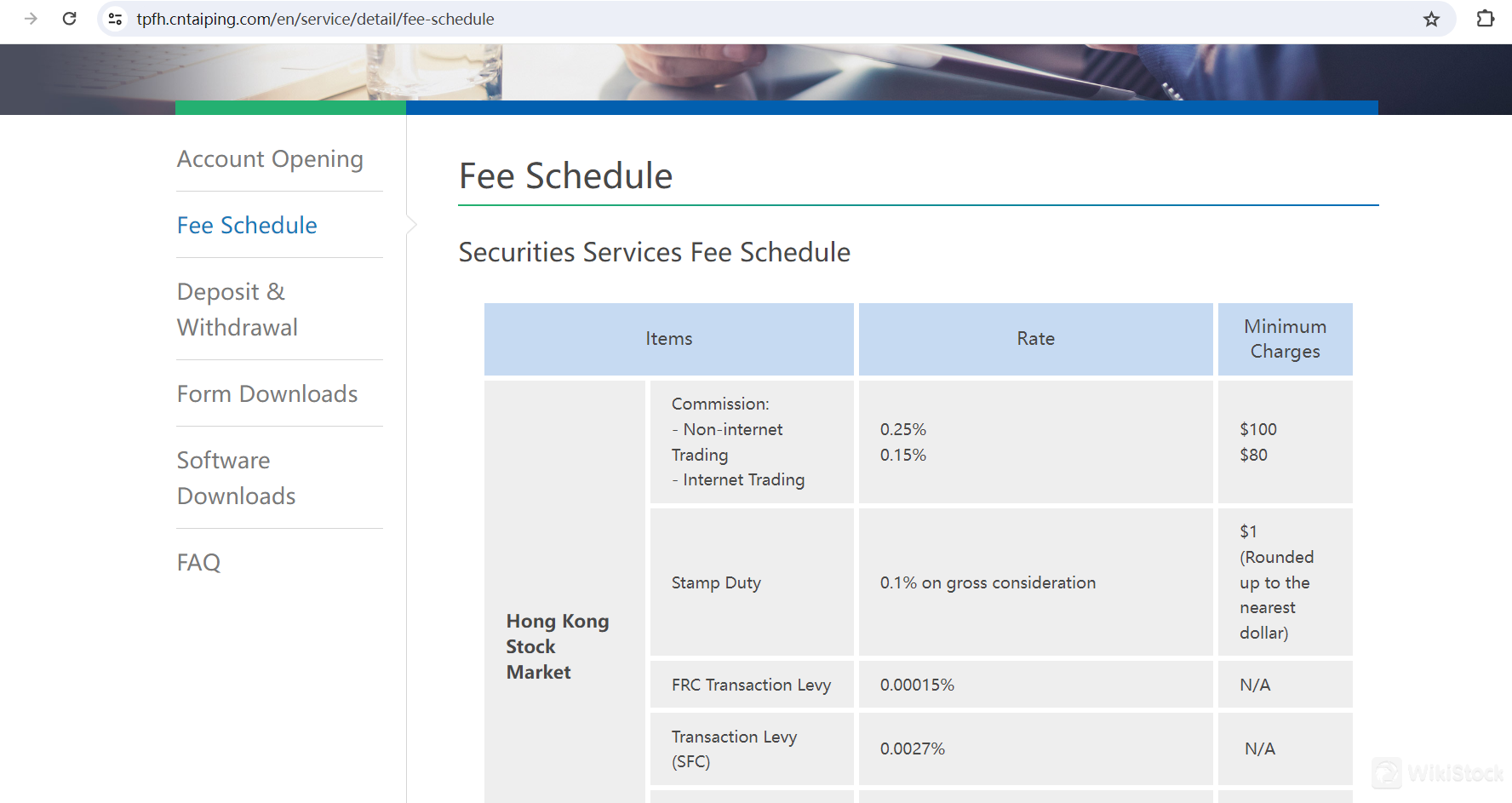 China Taiping Fees Review