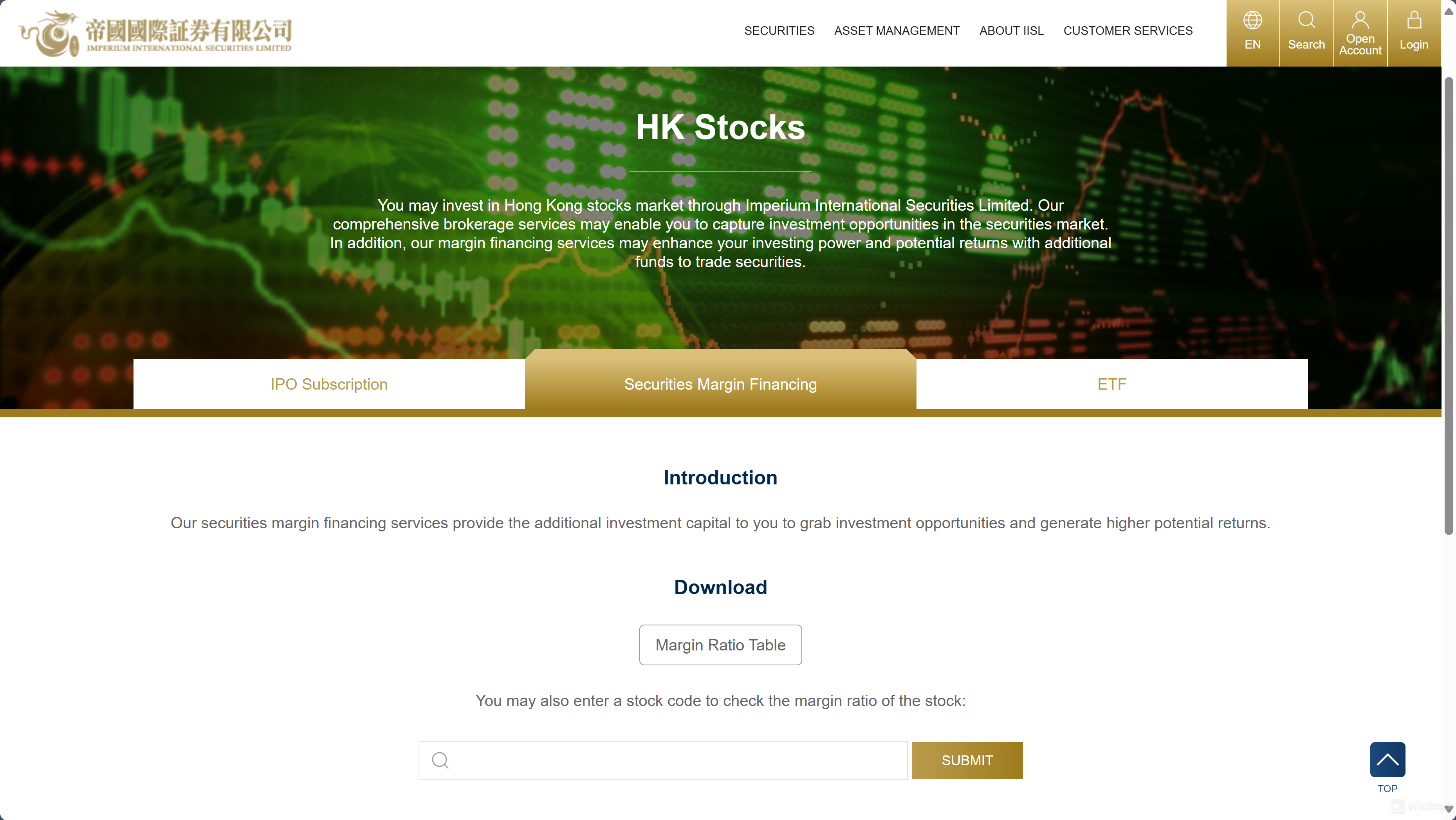 Securities Margin Financing