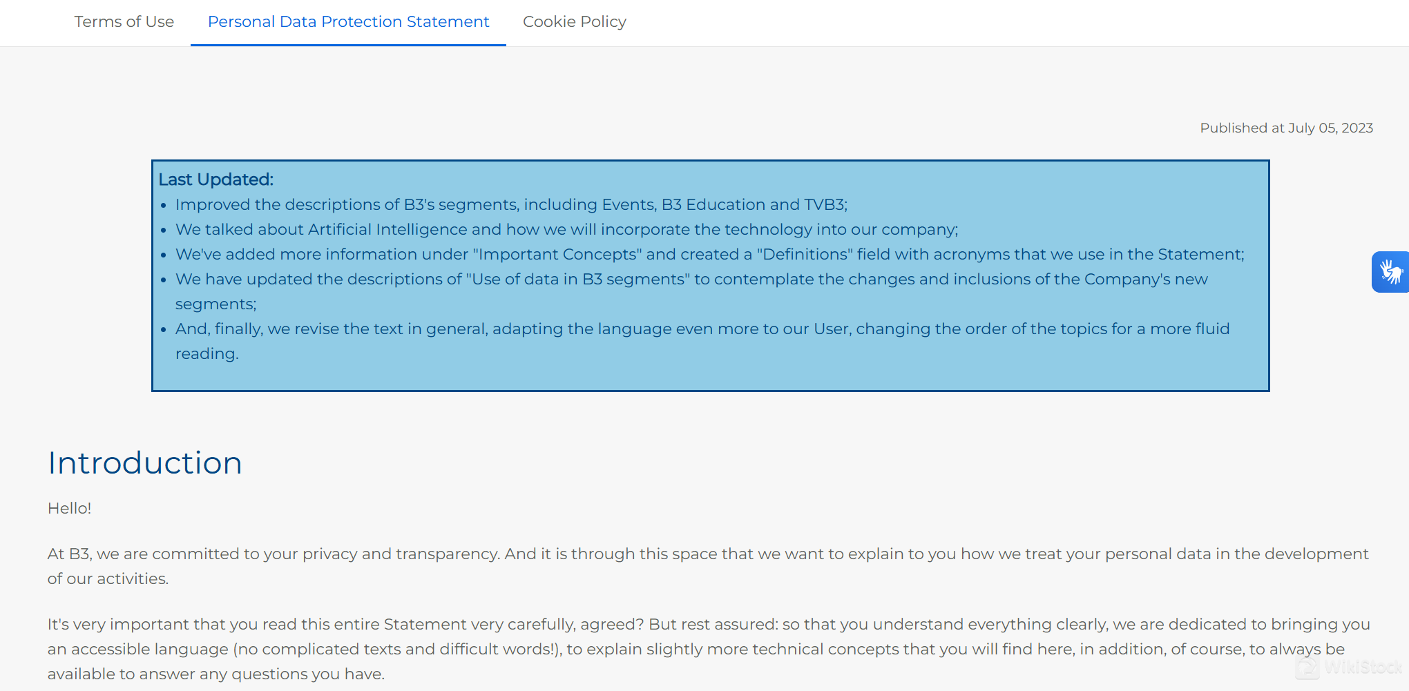 Personal data protection statement