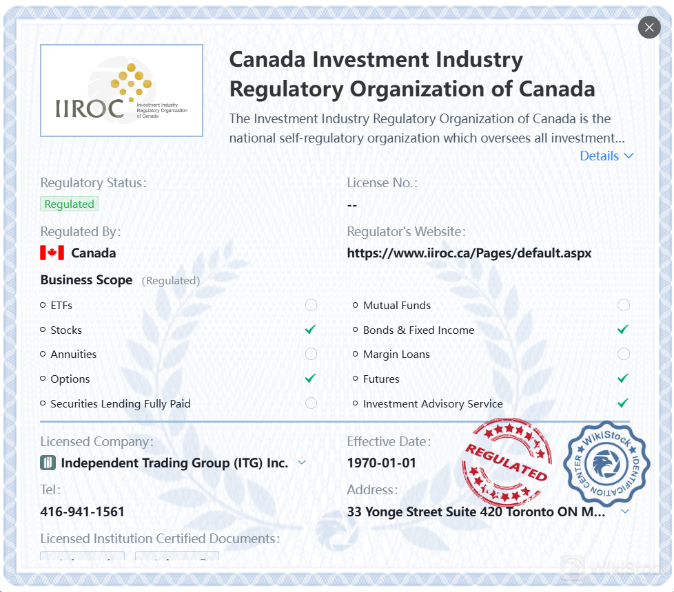 Được quy định bởi IIROC