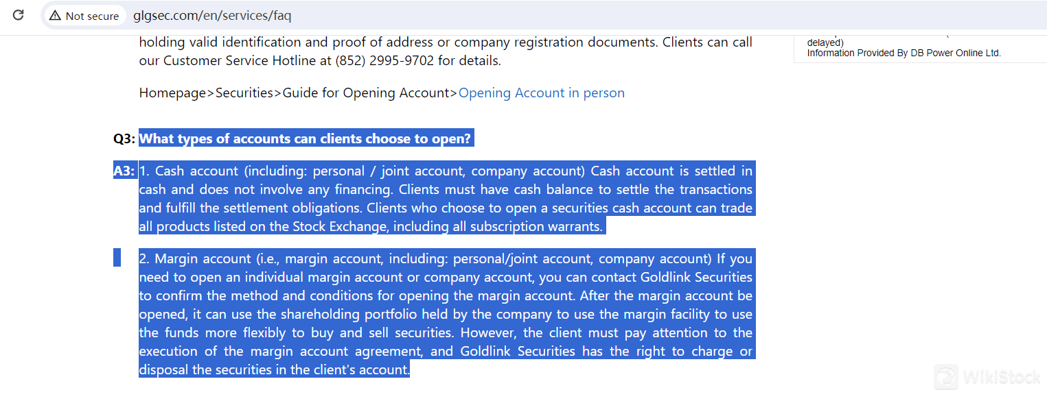 Goldlink Securities Accounts