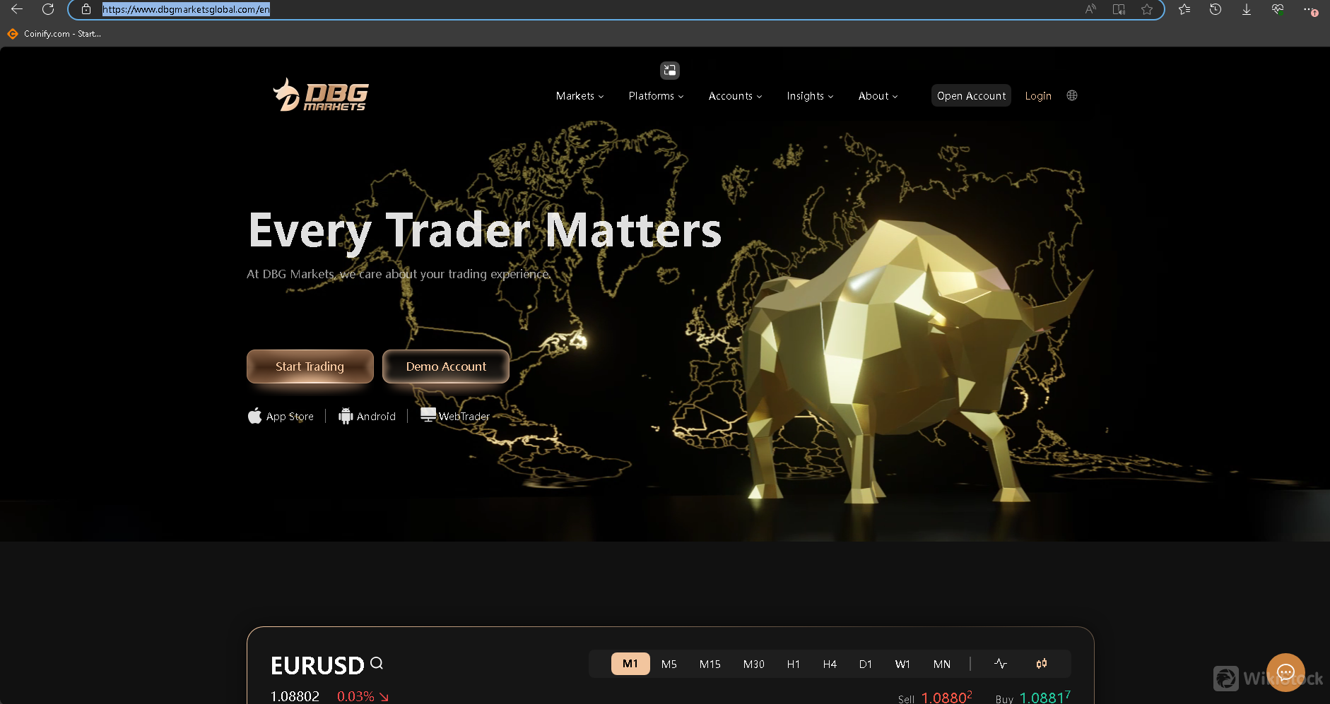 DBG Markets' home page
