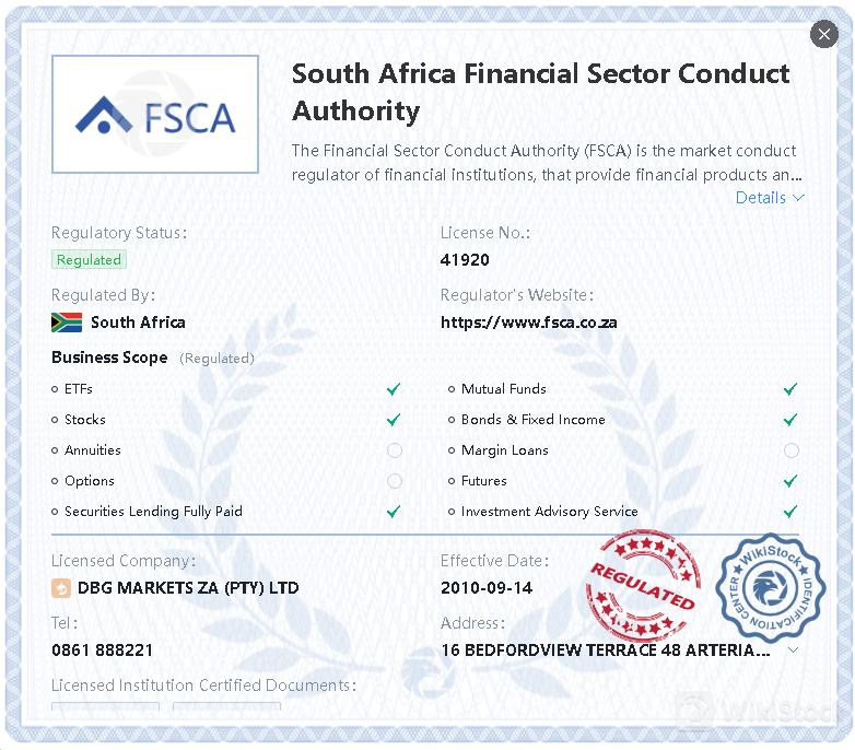 Regulated by FSCA