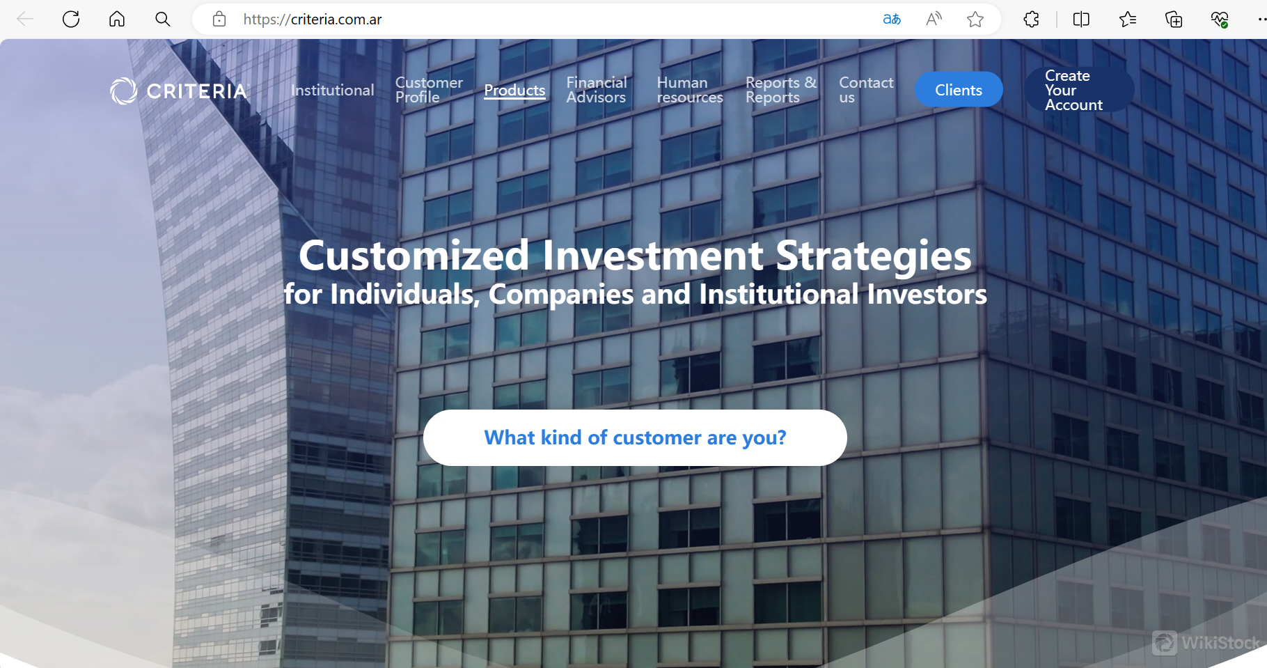Criteria's homepage