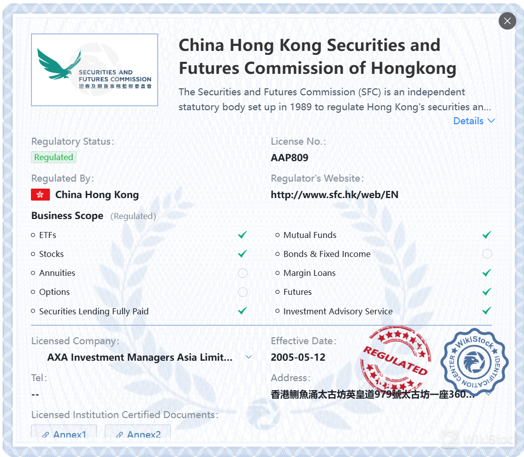 受SFC監管 受SFC監管