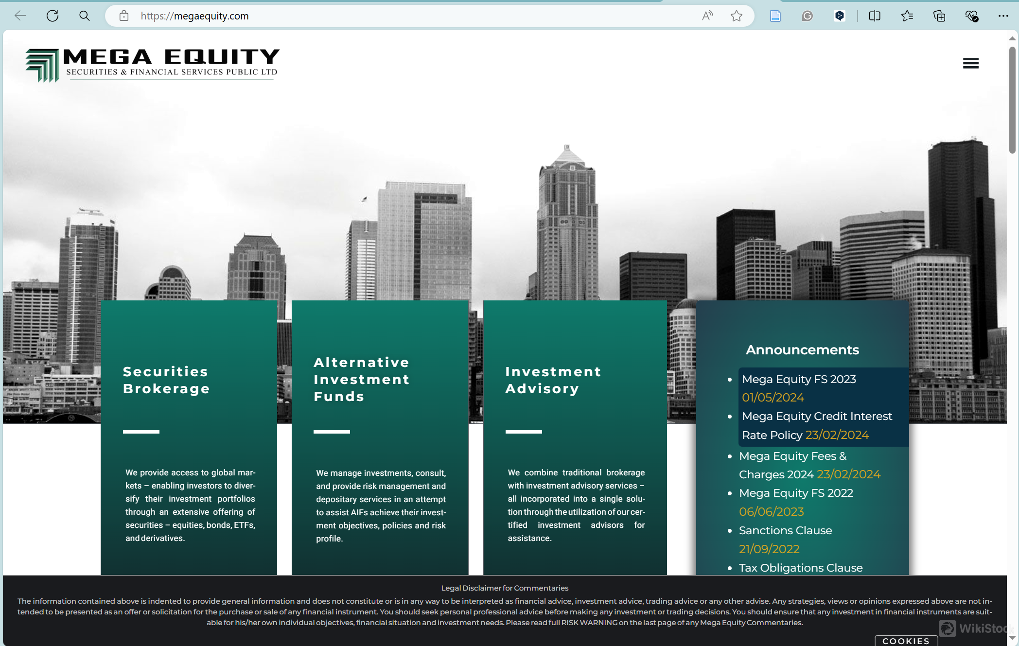 Mega Equity's homepage