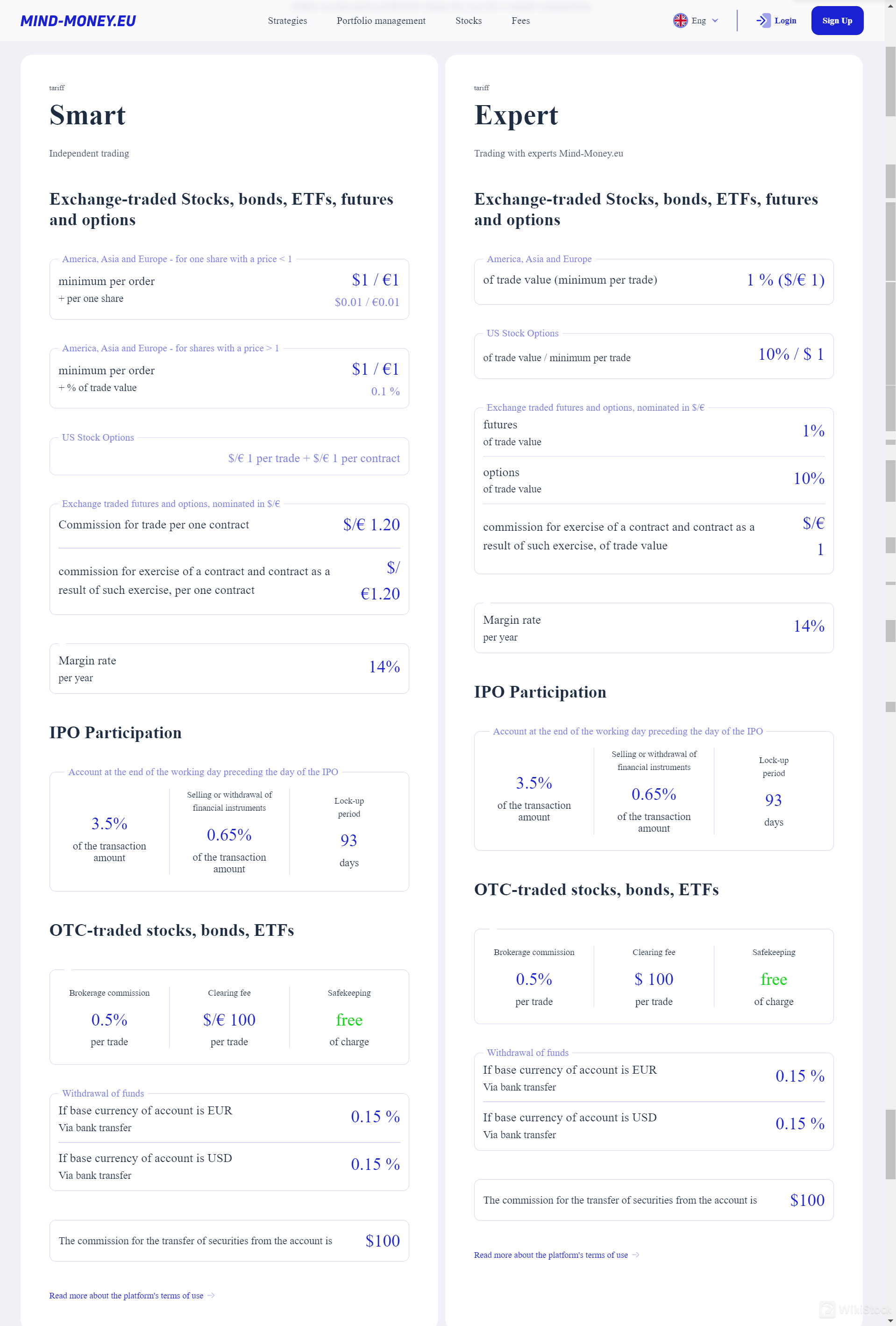 Zerich Securities Fees 