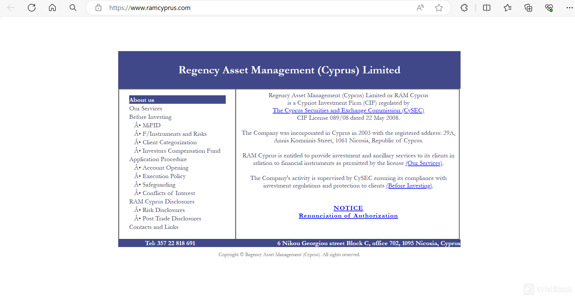 RAM Cyprus' homepage RAM Cyprus' homepage