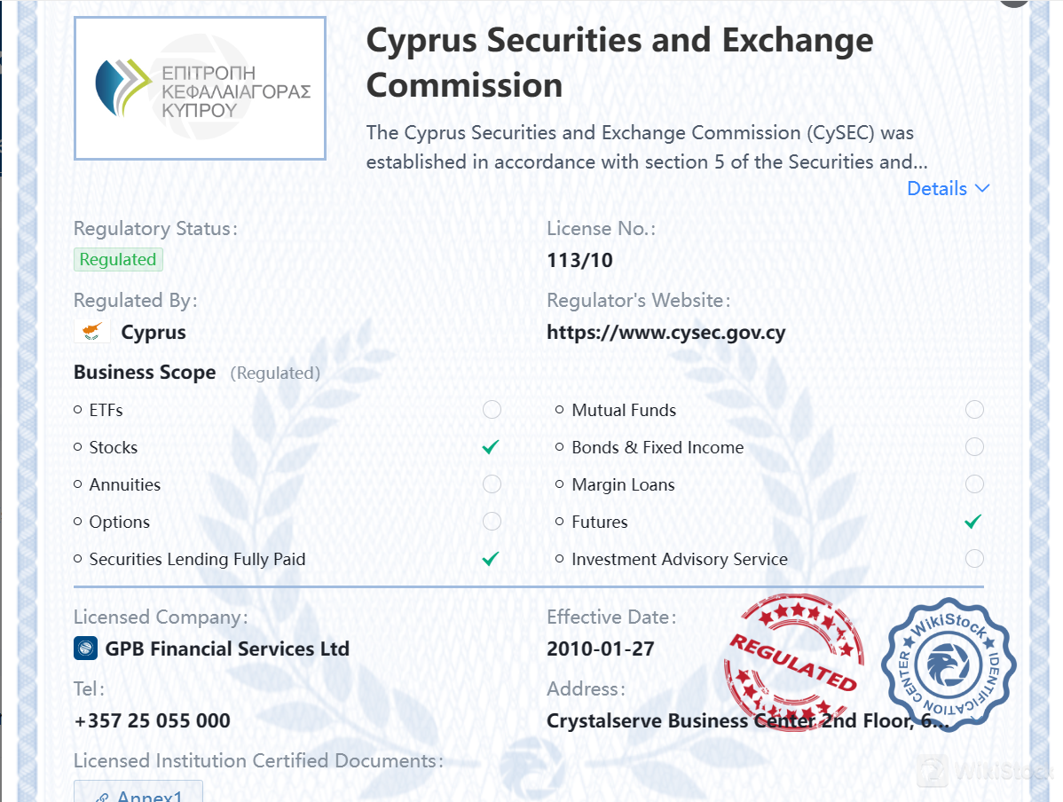 Regulated by CySEC Regulated by CySEC