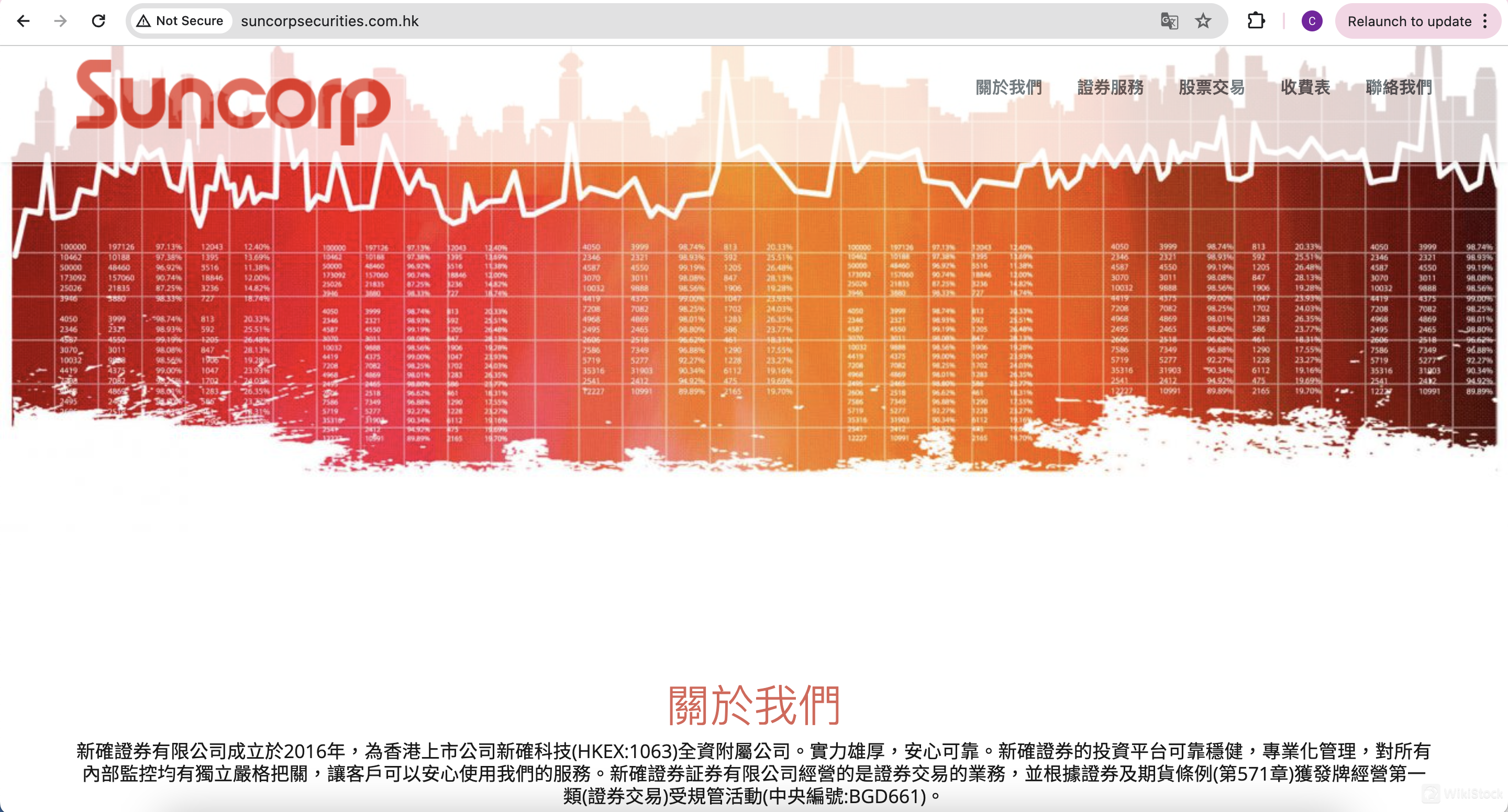 Suncorp Securities' homepage