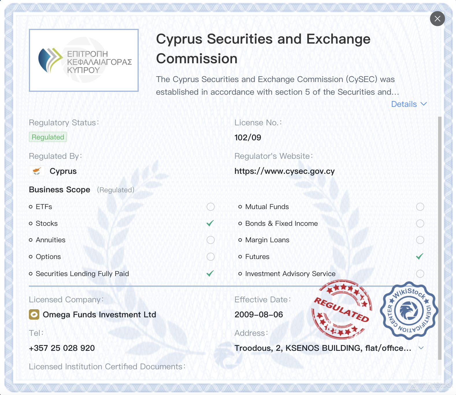Regulated d by CySEC Regulated d by CySEC