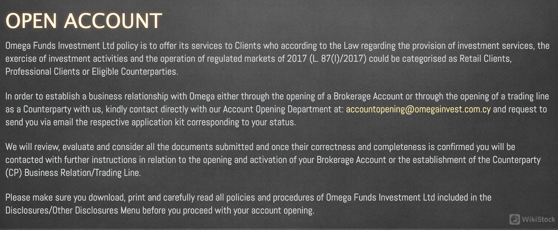 Open account Open account