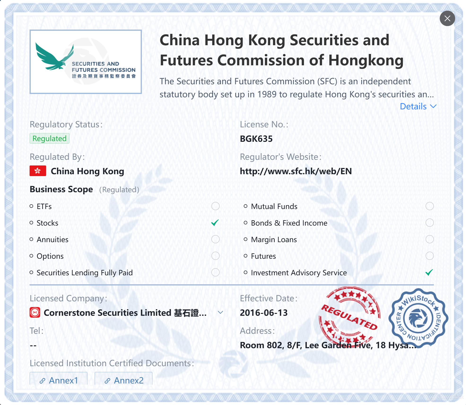 Cornerstone Securities có an toàn không?