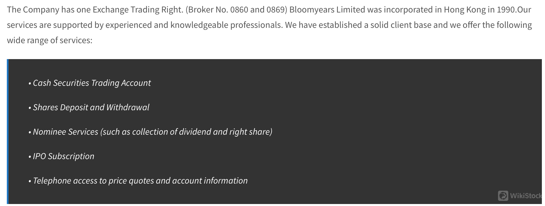 What are securities to trade with Bloomyears?