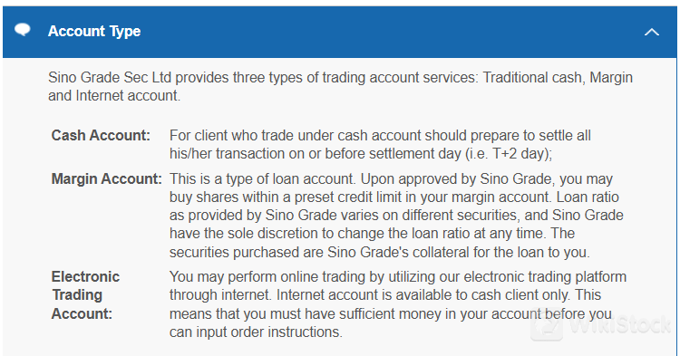 Sino Grade Securities Accounts