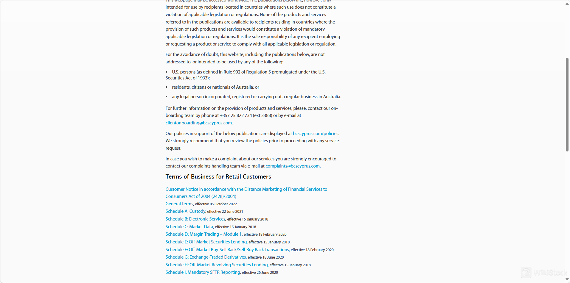 securities to trade with BCS Cyprus