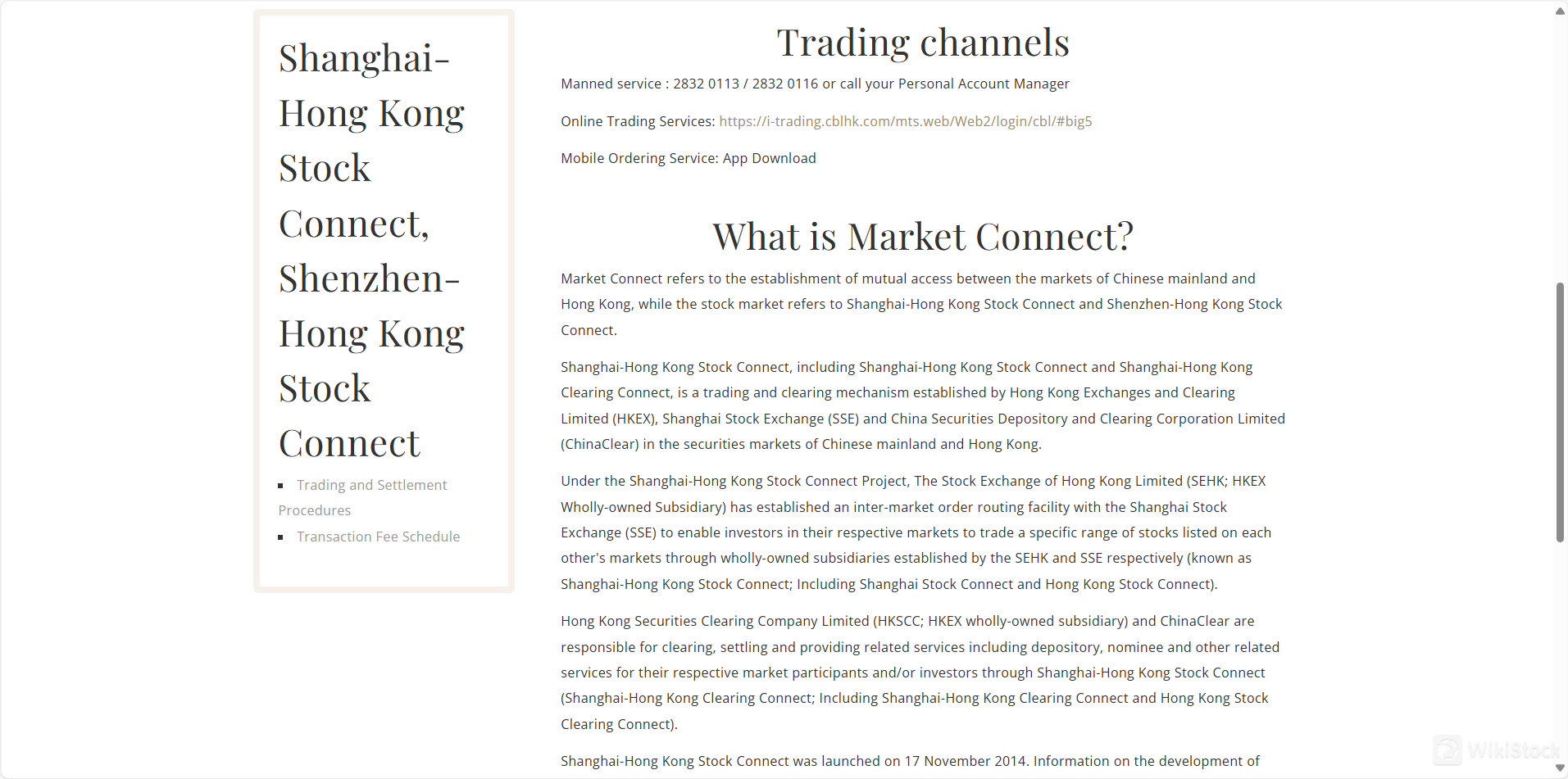 Chương trình Shanghai-Hong Kong Stock Connect và Shenzhen-Hong Kong Stock Connect