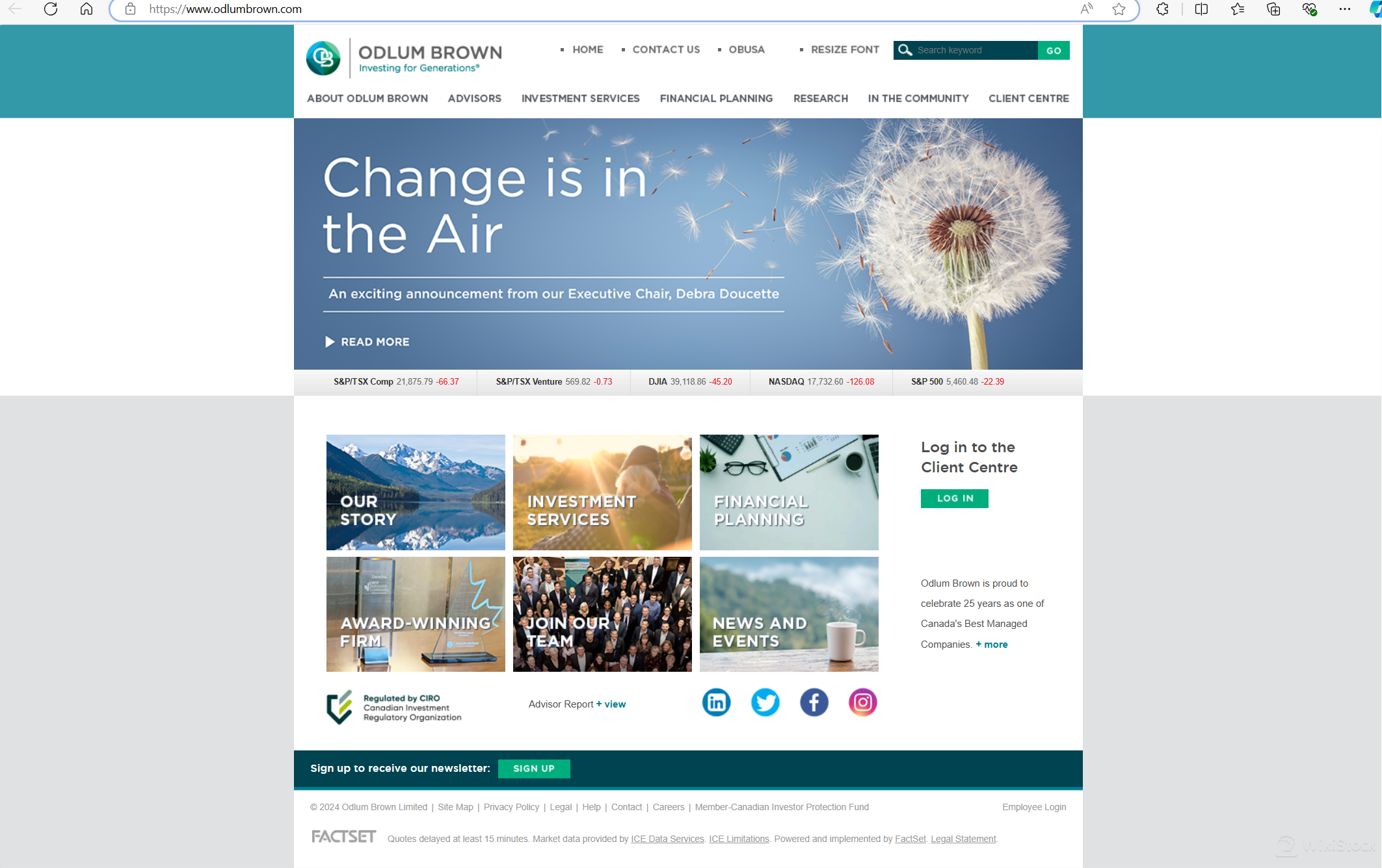 Odlum Brown's homepage