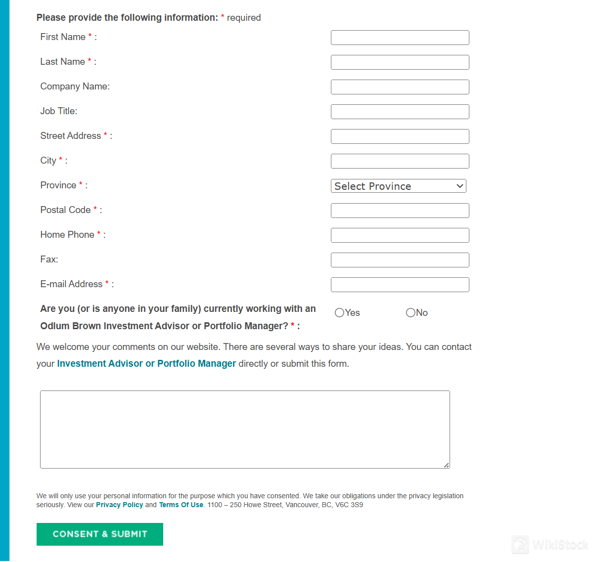 Form ng Pakikipag-ugnayan