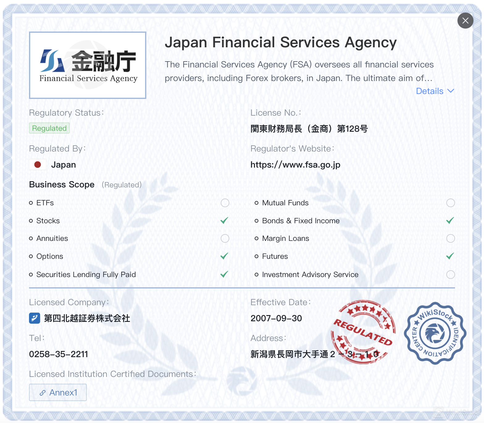Được quy định bởi FSA