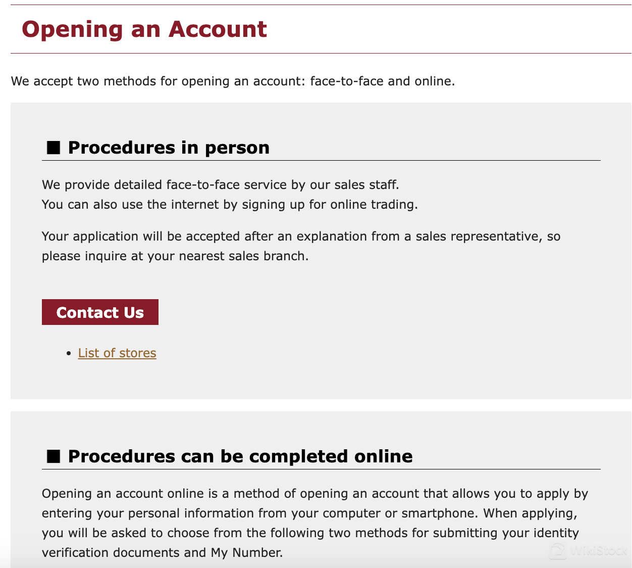 Opening an accoount Opening an accoount