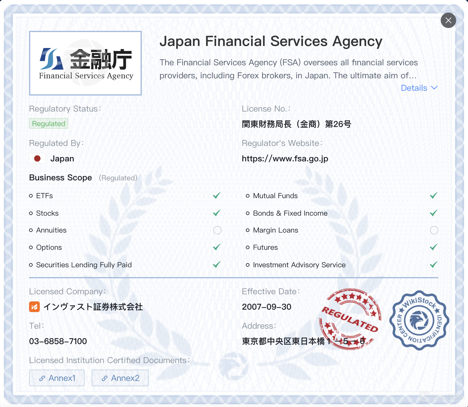 Được qu regulamentado bởi FSA