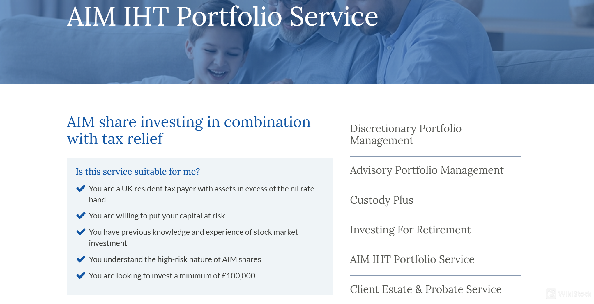 AIM IHT Portfolio Service