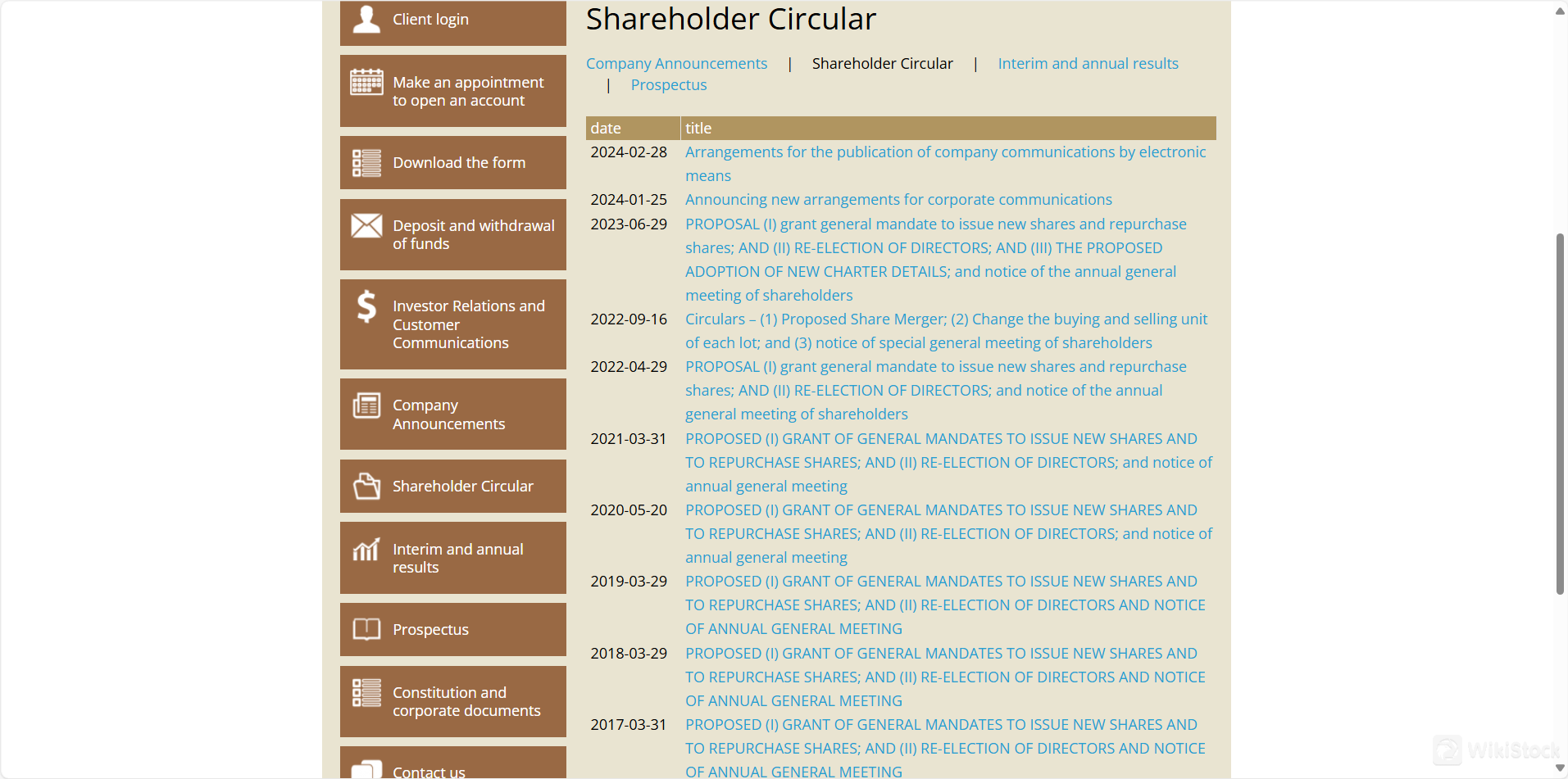 Stock Exchange Filings and Regulatory Updates