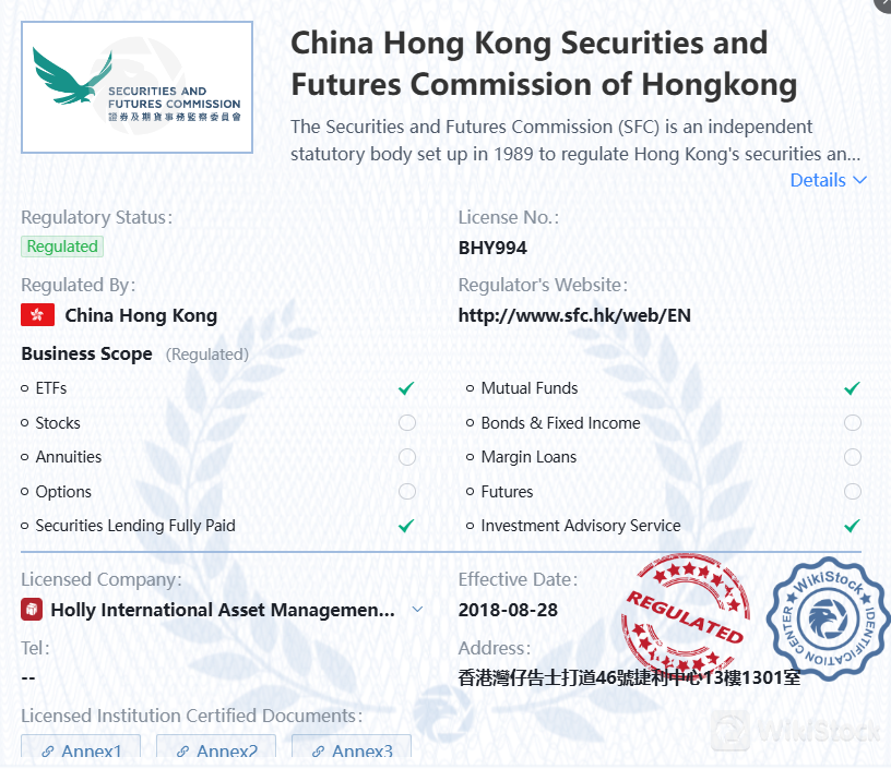 Regulated by SFC Regulated by SFC