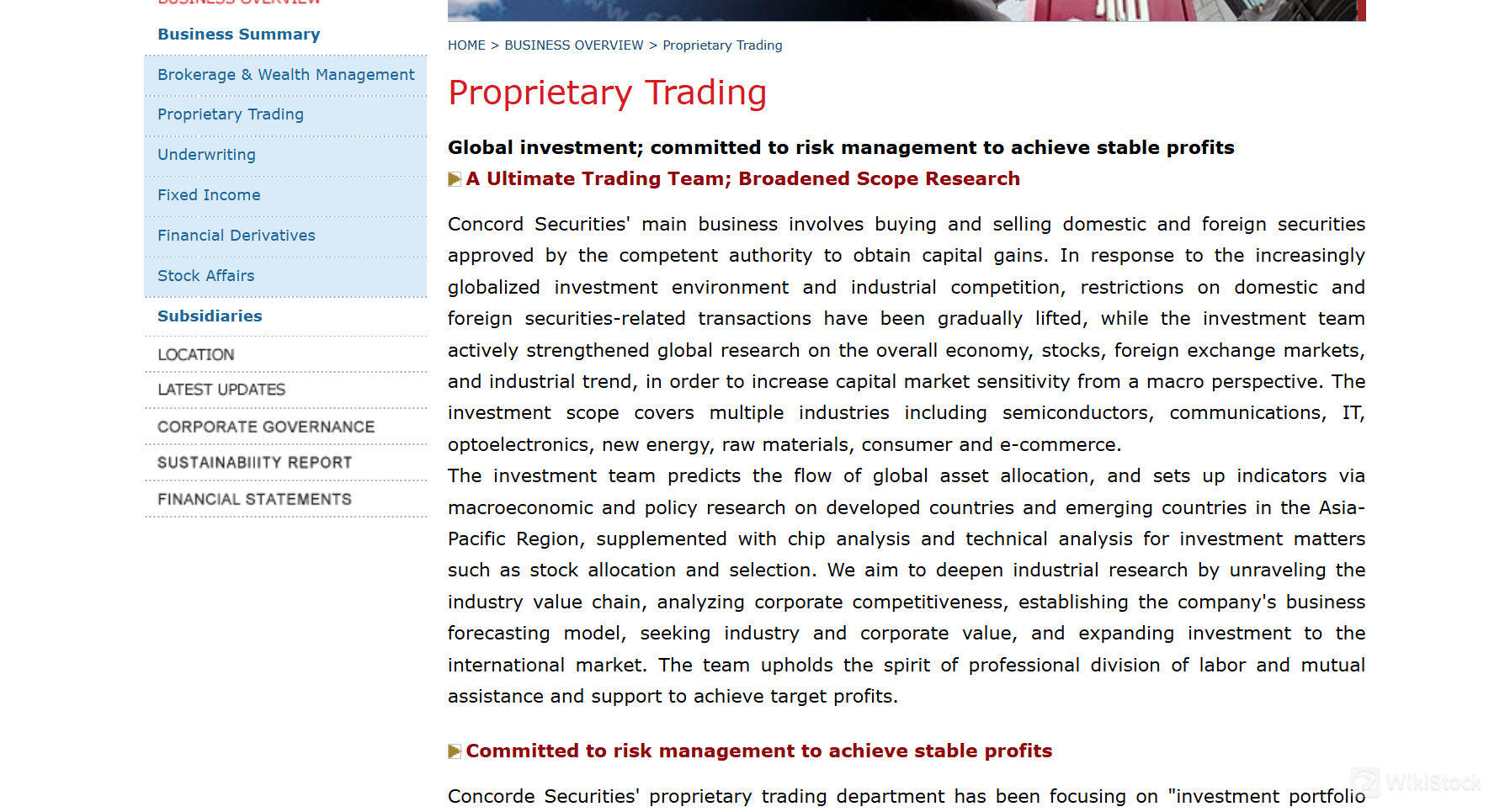 Concord Securities交易的证券有哪些？