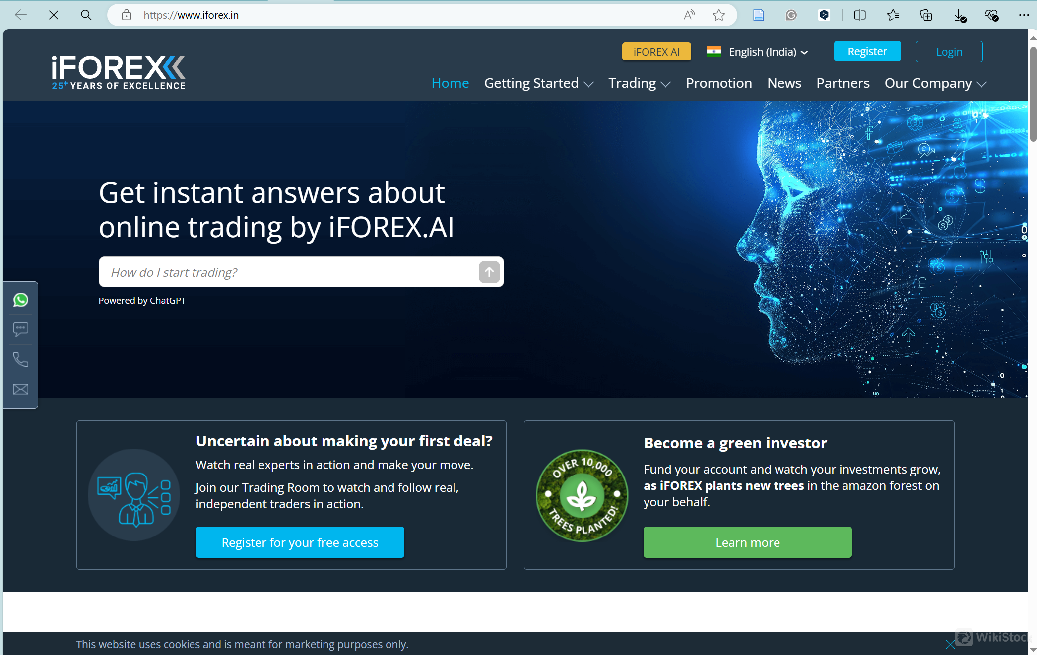 iFOREX's homepage