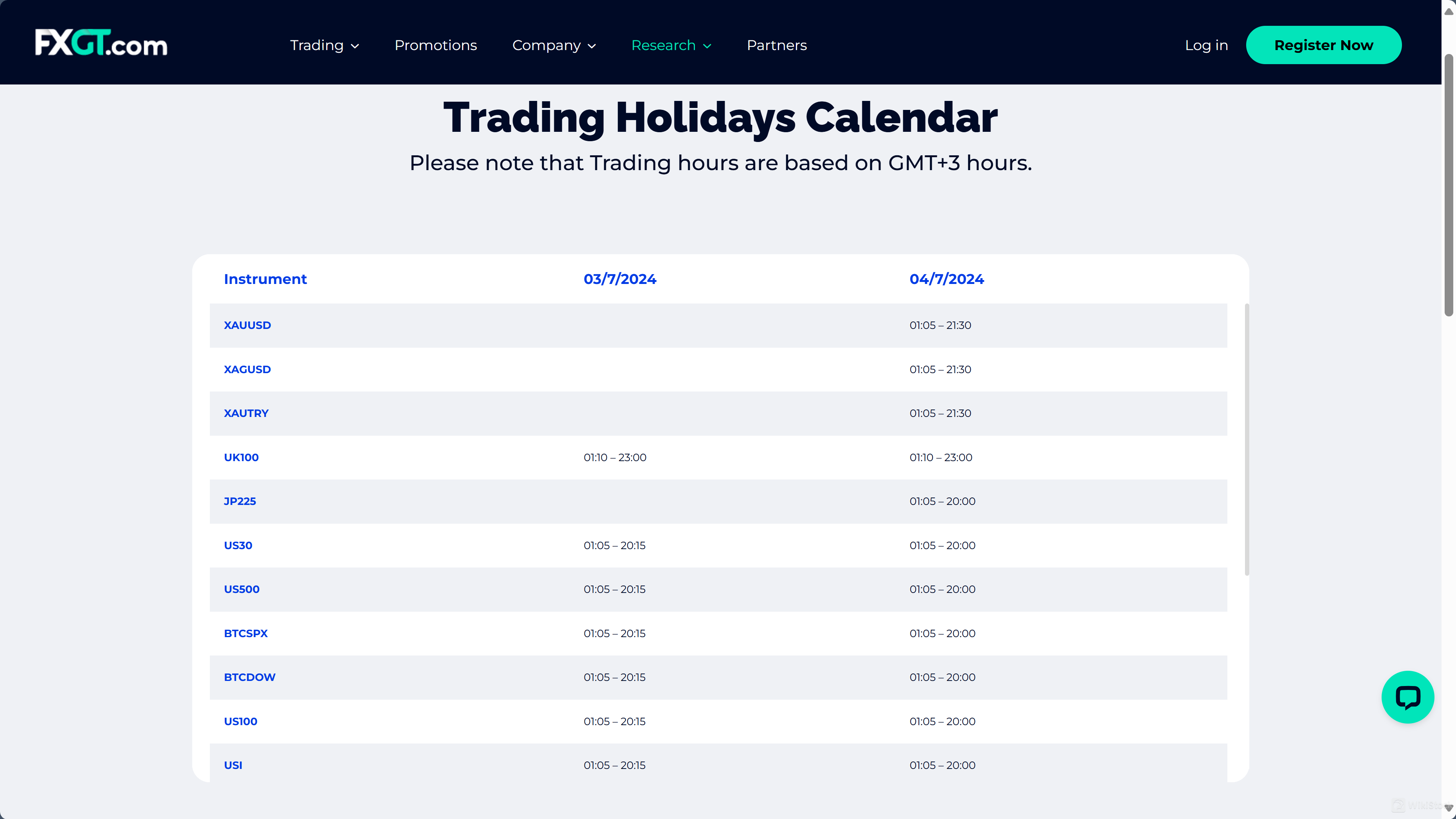 Holiday Calendar