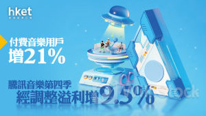 騰訊系業績｜騰訊音樂第四季經調整溢利增9.5% 付費音樂用戶增21% 股價績後破頂曾升一成