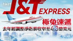 物流股｜極兔速遞去年經調整淨虧損收窄至4.3億美元 東南亞市佔率升2.9個百分點 股價績後跌1%