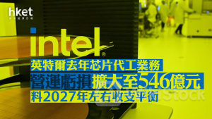 INTC｜英特爾去年芯片代工業務營運虧損擴大至546億元、盤後跌逾4% 料2027年左右收支平衡