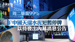 停牌|中國天瑞水泥1252昨尾市暴瀉99%後今短暫停牌 以待發出內幕消息公告