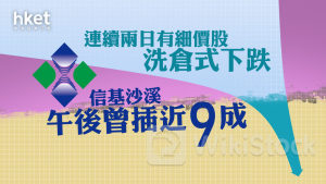 洗倉|信基沙溪中途停牌、午後曾插87% 連續兩日有細價股洗倉式下跌