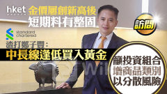 金價走勢｜渣打鄭子豐：金價屢創新高後短期料有整固、中長線逢低買入 籲投資組合增商品類別以分散風險