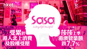 零售股｜莎莎上季港澳營業額跌7.7% 受累於港人北上消費及股樓受壓 股價跌一成破底