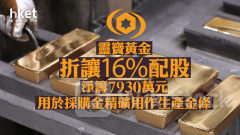 配股潮｜一周內兩隻黃金相關股配股 靈寶黃金折讓16%配股淨籌7930萬元、用於採購金精礦用作生產金條