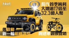 汽車股業績｜長汽升逾7% 首季純利大增逾17倍至32.3億人幣 傳啟動新一輪組織調整、魏建軍親領營銷