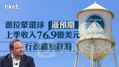 PARA美股業績｜派拉蒙環球上季收入76.9億美元遜預期 行政總裁辭職