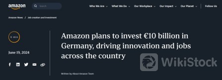 亚马逊继续大撒币战略 计划在德国投资100亿欧元
