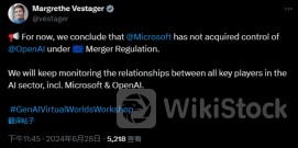 “微软-OpenAI”组合引发欧盟警惕 反垄断高官确认已开启调查