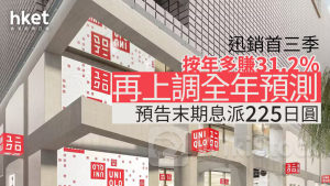 UNIQLO業績|迅銷首三季按年多賺31% 再上調全年業績預測 預告末期息增36%、每份HDS派2.25日圓