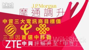 大行看法｜摩通調升中資三大電訊商目標價 三原因首選中移動 中興評級升至「中性」