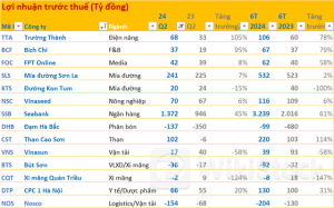 Cập nhật BCTC quý 2/2024 sáng ngày 25/7: Một doanh nghiệp có EPS đạt gần 54.000 đồng, những khoản lỗ lớn bắt đầu xuất hiện