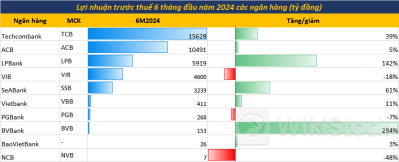 Cập nhật KQKD ngân hàng quý 2/2024 ngày 29/7: Xuất hiện nhà băng báo lãi tăng gấp 6 lần cùng kỳ